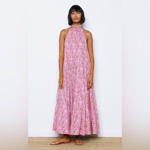 Rhode-Women's Pink Julia Floral-print Cotton Maxi Dress